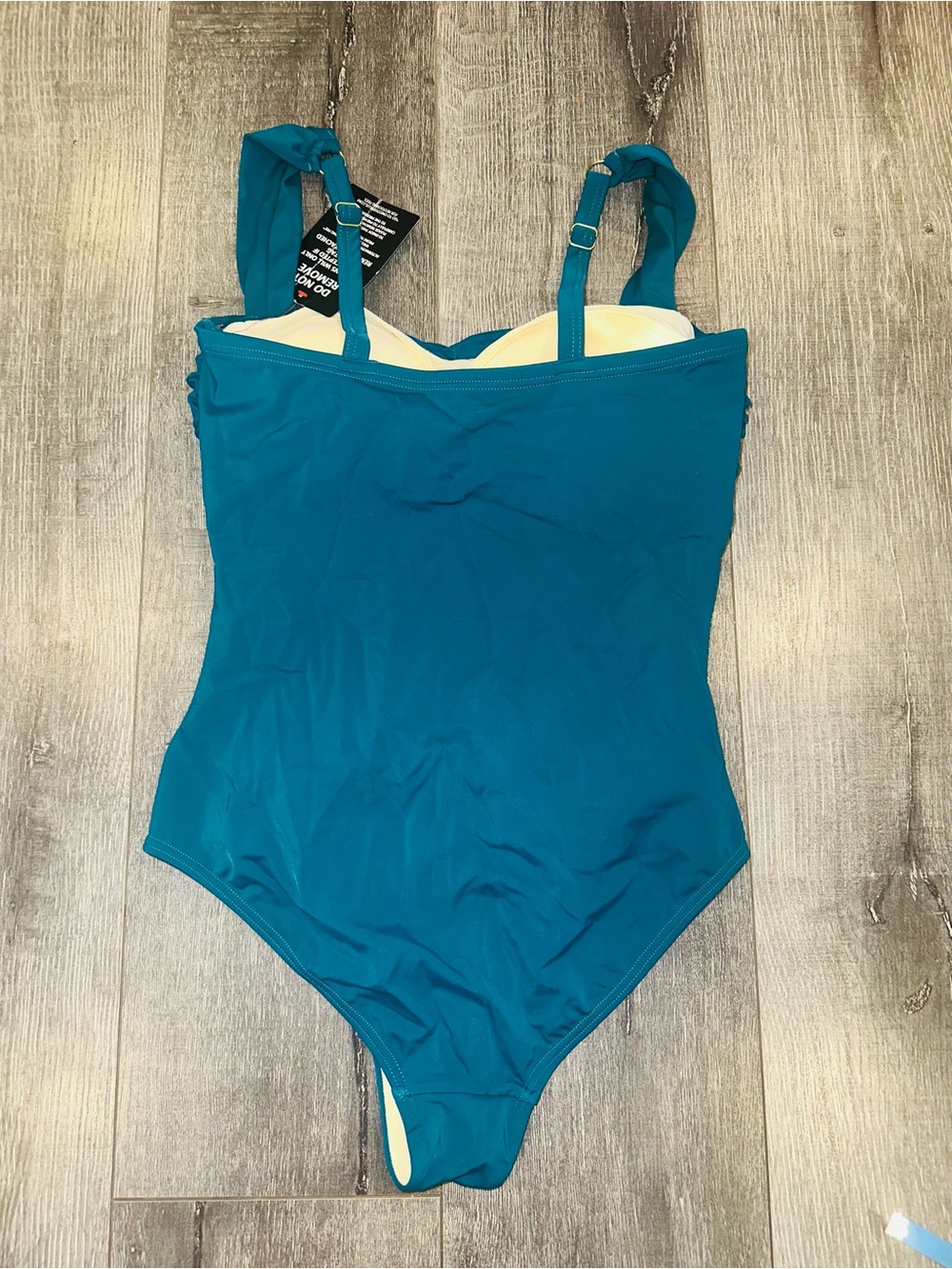 Swimsuits for All Woman’s Teal One-Piece Swimsuit with Ruching - Picture 7 of 8
